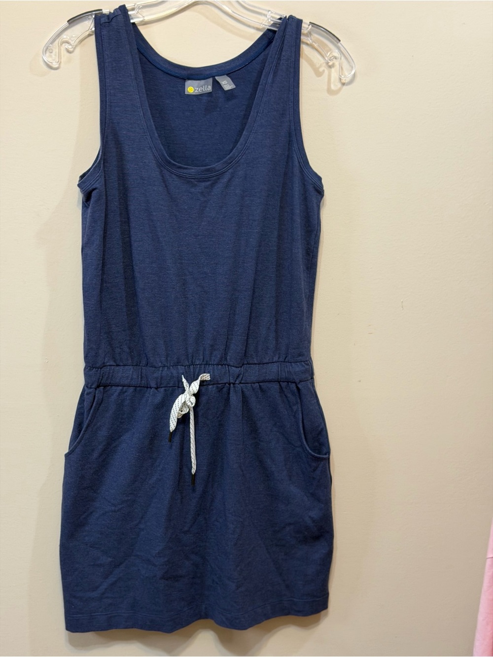 Zella Navy Sleeveless Tank One-Piece with Drawstring